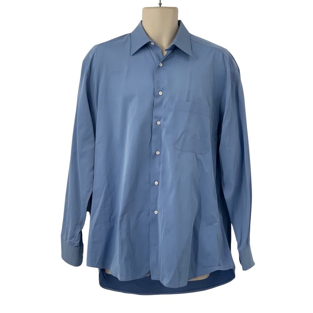 Ermenegildo Zegna Men's Cotton Blue Long Sleeve Button Down Shirt Size L